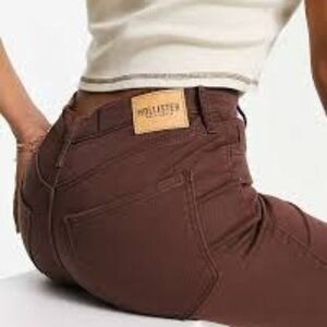 Hollister Ultra High Rise Vintage Straight Jeans Brown Sz 1S W25 L25